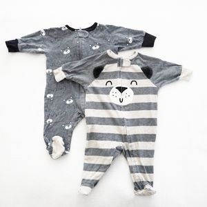 Gerber Gray Bear Themed Footsie Matching Set